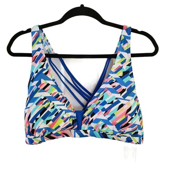 Go Gossip Geometeric Strappy Racerback Swim Top - Picture 2 of 8